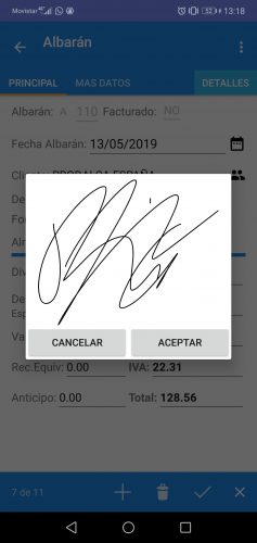 firma digital de albaranes