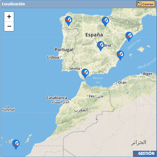 mapa del control horario de los empleados