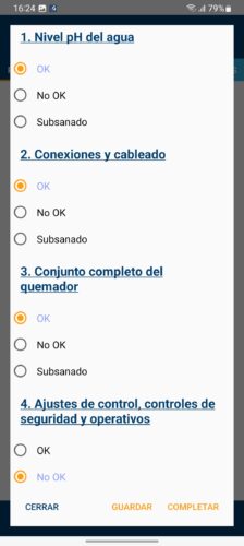 Cómo rellenar el checklist desde el móvil